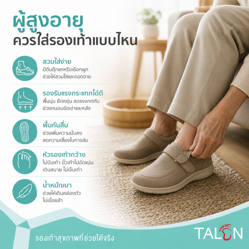 ผู้สูงอายุควรใส่รองเท้าแบบไหน