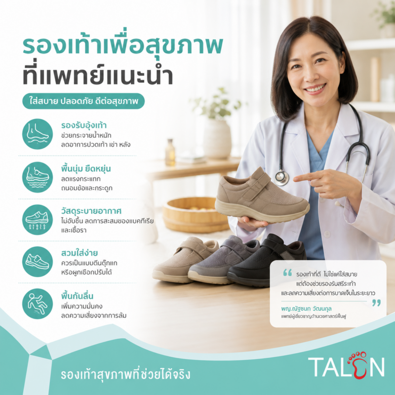รองเท้าเพื่อสุขภาพที่แพทย์แนะนำ