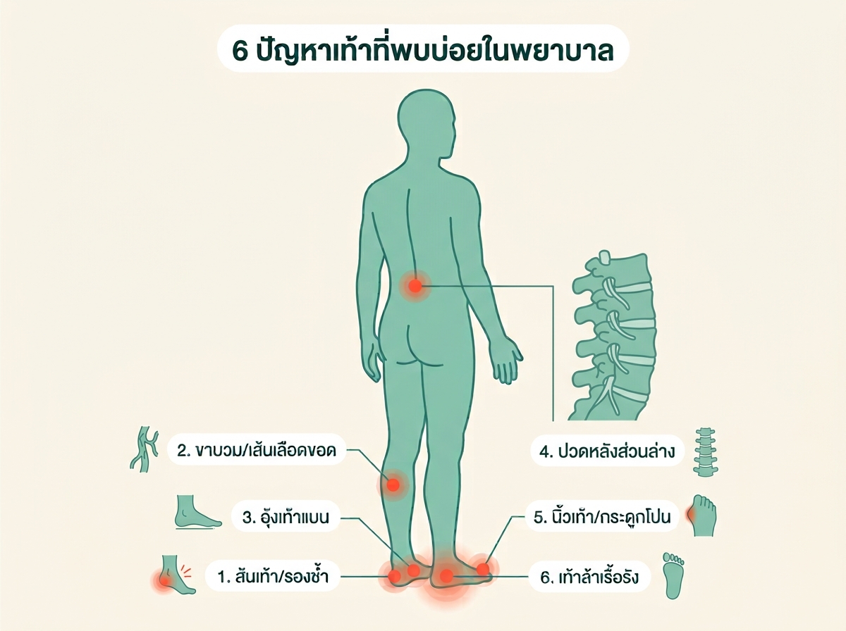 6 ปัญหาเท้าที่พบบ่อยในพยาบาล